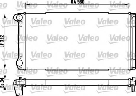 Фото автозапчастини радіатор основний FIAT IDEA, PUNTO; LANCIA MUSA 1.8/1.9D 09.99- Valeo 732913