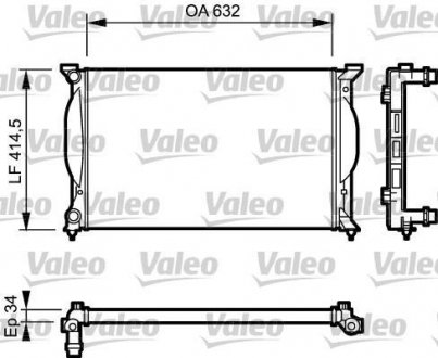Основной радиатор AUDI A4, A6; SEAT EXEO, EXEO ST 1.6-3.0D 11.00- Valeo 732963