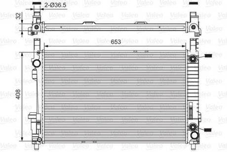 Фото автозапчасти радиатор двигателя MERCEDES A (W169), B (W245) 1.5-2.0D 09.04-06.12 Valeo 734378