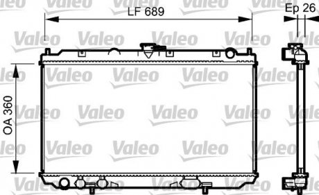 Фото автозапчасти радиатор основной NISSAN ALMERA II, PRIMERA 2.2D 03.00- Valeo 734708