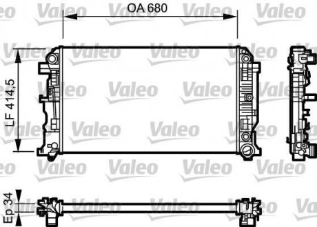 Фото автозапчасти радиатор двигателя MERCEDES SPRINTER 3,5-T (906), SPRINTER 3-T (906), SPRINTER 5-T (906) 1.8-3.5 06.06- Valeo 734929