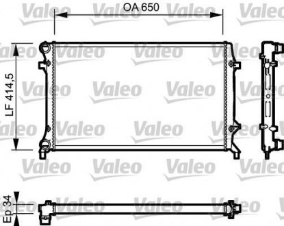 Фото автозапчасти радиатор двигателя AUDI A3; SEAT ALTEA, ALTEA XL, LEON, TOLEDO III; SKODA OCTAVIA II, YETI; Volkswagen CADDY III, CADDY III/MINIVAN, CADDY IV, CADDY IV/MINIVAN, EOS, GOLF PLUS V, GOLF V 1.4-2.5 02.03- Valeo 735120