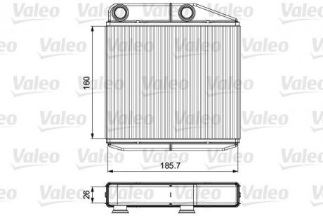 Радиатор печки Fiat Fiorino/Punto/Opel Corsa 05- Valeo 811502 (фото 1)