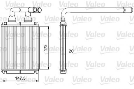 Радиатор печки (147,5x173x20) KIA PICANTO 1.0/1.1 04.04- Valeo 811540 (фото 1)