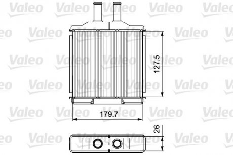 Радиатор печки (179,7x170x26) CHEVROLET NUBIRA; DAEWOO LACETTI 1.4-2.0D 02.04- Valeo 811541 (фото 1)