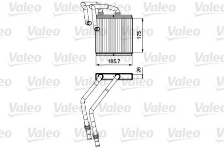 Радиатор печки (185,7x175x26) NISSAN QASHQAI I 1.5D-2.0D 02.07-12.13 Valeo 811544