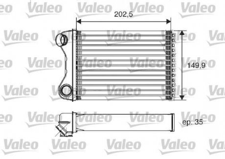 Радиатор печки (202,5x149,9x35) FIAT DOBLO, DOBLO CARGO, PUNTO 1.2/1.8/1.9D 09.99- Valeo 812211 (фото 1)