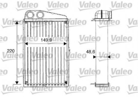 Фото автозапчасти радиатор печки (149,9x220x48,6) RENAULT GRAND SCENIC II, MEGANE II, SCENIC II 1.4-2.0D 09.02- Valeo 812247