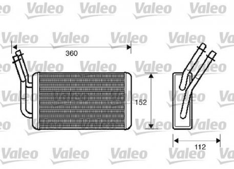 Радиатор печки FORD TRANSIT 2.0D-2.4D 01.00-05.06 Valeo 812332 (фото 1)