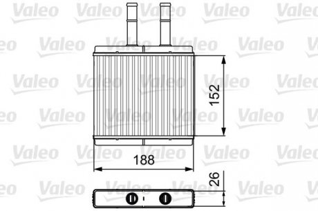 Радиатор печки (195x150x25) DAEWOO KALOS 1.2/1.4 09.02- Valeo 812442