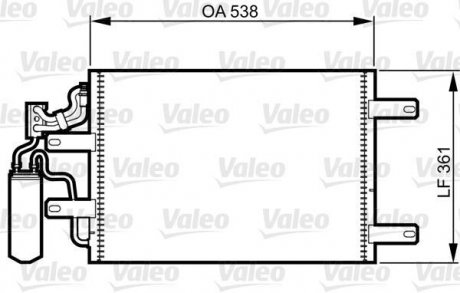 Радиатор кондиционера (с сушилкой) OPEL MERIVA A 1.3D/1.6/1.7D 09.03-05.10 Valeo 814014 (фото 1)