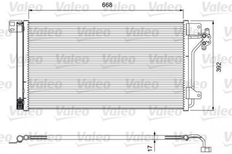Радиатор кондиционера (с сушилкой) Volkswagen MULTIVAN V, TRANSPORTER V 1.9D-3.2 04.03-08.15 Valeo 814015