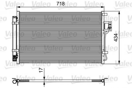 Радиатор кондиционера (с осушителем) HYUNDAI SANTA FE II 2.4 07.10-12.12 Valeo 814100