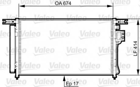 Радиатор кондиционера (с сушилкой) HYUNDAI SANTA FE II 2.2D/2.7 03.06-12.09 Valeo 814353 (фото 1)