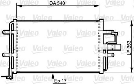 Радиатор кондиционера SEAT LEON, TOLEDO II; Volkswagen BORA, GOLF IV 1.9D 02.00-06.06 Valeo 814357 (фото 1)