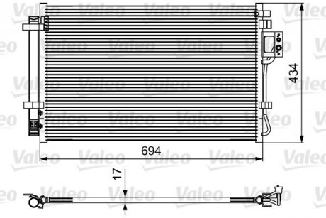 Радіатор кондиціонера (з осушувачем) KIA SORENTO II 2.4/3.5 11.09- Valeo 814429