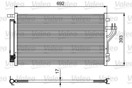 Радиатор кондиционера (с осушителем) HYUNDAI IX35; KIA CARENS IV, SPORTAGE III 1.6/1.7D/2.0 01.10- Valeo 814485 (фото 1)