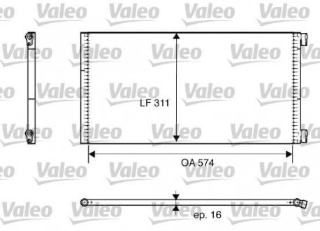 Радіатор кондиціонера FIAT PUNTO 1.2 09.99-12.10 Valeo 817684 (фото 1)