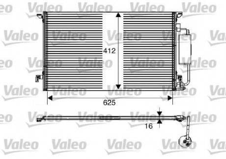 Радиатор кондиционера (с осушителем) CADILLAC BLS; HYUNDAI GRAND SANTA FE; SAAB 9-3 2.0-2.8 09.02- Valeo 817712 (фото 1)