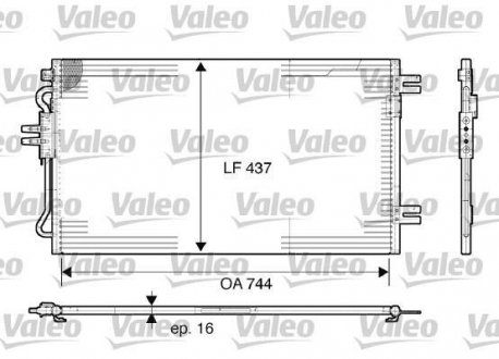 Радиатор кондиционера CHRYSLER VOYAGER IV 2.8D 06.04-12.08 Valeo 817739