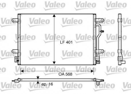 Радиатор кондиционера AUDI A4, A6 1.6-3.0 11.00-03.09 Valeo 817741 (фото 1)