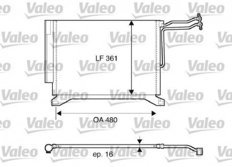 Радиатор кондиционера (с сушилкой) MINI (R50, R53) 1.4D 06.03-09.06 Valeo 817837