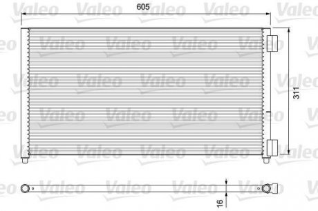 Радіатор кондиціонера FIAT DOBLO, DOBLO CARGO, PUNTO 1.2/1.3D/1.9D 09.99- Valeo 818017
