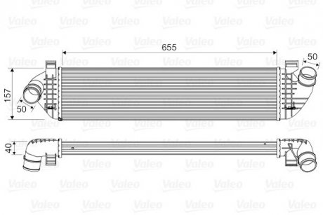 Интеркулер VOLVO C30, C70 II, S40 II, V50 1.6D/2.0D/2.5 12.03-12.12 Valeo 818571 (фото 1)
