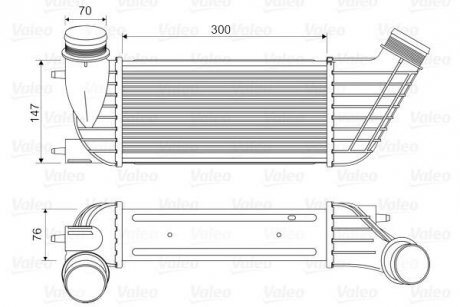 Радиатор интеркулера Citroen Jumper/Fiat Scudo/Peugeot Expert 1.6/2.0/2.2D Multijet/HDi 06- Valeo 818651