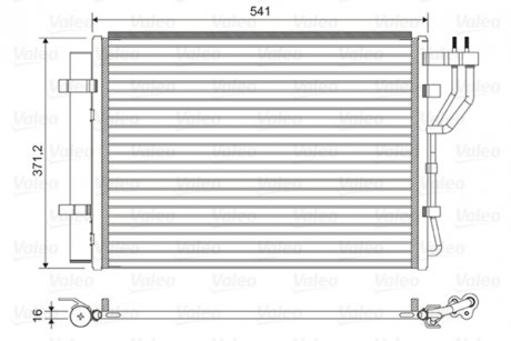 Фото автозапчасти теплообменник кондиционера (с осушителем) HYUNDAI IX20; KIA VENGA 1.4-1.6LPG 02.10- Valeo 822582 (фото 1)