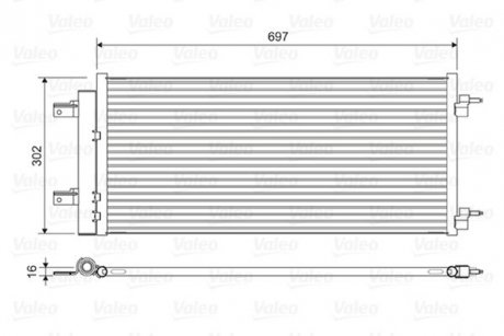 Теплообмінник кондиціонера (з осушувачем) OPEL ASTRA K 1.0-1.6D 06.15- Valeo 822626 (фото 1)