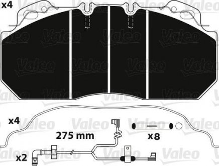 Фото автозапчасти комплект тормозных колодок передняя LUCAS Renault MAGNUM, PREMIUM dCi11C-MIDR06.35.40P/41 02.92- Valeo 882218 (фото 1)