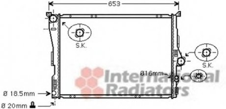 Фото автозапчасти радиатор охлаждения BMW X3 25i/30i AT 06-09 Van Wezel 06002343