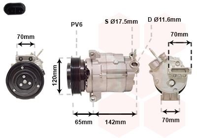 Фото автозапчасти компрессор кондиционера CHEVROLET CAPTIVA 4/11 > 14 Van Wezel 0800K063