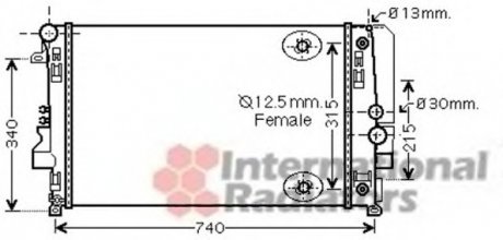 Радиатор охлаждения Mercedes Vito (W639) 03- (-/+AC, АКПП) Van Wezel 30002460