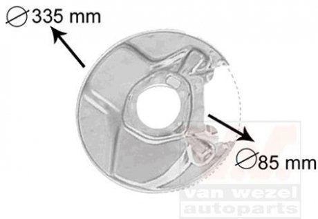 Фото автозапчасти захист гальмівного диску Van Wezel 3010373