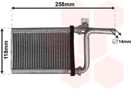 Радиатор печки Mitsubishi Pajero III/IV 00- (сзади) Van Wezel 32006254