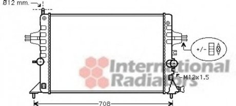 Радиатор охлаждения OPEL ASTRA G (98-) 1.6i (пр-во) Van Wezel 37002440 (фото 1)
