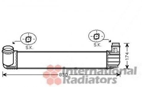 Радиатор интеркулера Renault Megane 1.9dCi/2.0TCe 08- Van Wezel 43004411