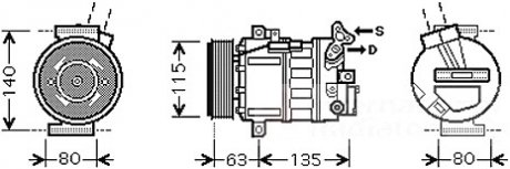 Компрессор кондиционера Renault Master III 2.3dCi 10- Van Wezel 4300K486