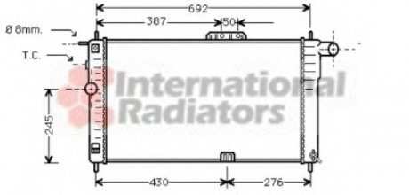 Радиатор охлаждения Daewoo Nexia 1.5 95- Van Wezel 81002001