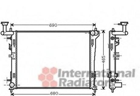 Радиатор охлаждения HYUNDAI;KIA (пр-во) Van Wezel 82002180 (фото 1)