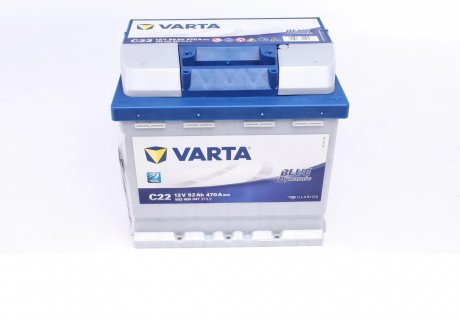 Аккумуляторная батарея 52Ah/470A (207x175x190/+R/B13) Blue Dynamic C22 VARTA 5524000473132 (фото 1)