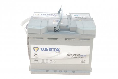 Акумуляторна батарея 60Ah/680A (242x175x190/+R/B13) (Start-Stop AGM) Silver Dynamic A8 VARTA 560901068 J382