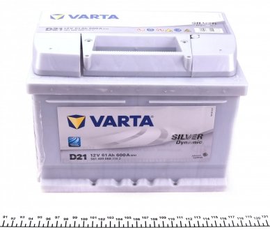 Аккумуляторная батарея 61Ah/600A (242x175x175/+R/B13) Silver Dynamic D21 VARTA 561400060 3162 (фото 1)