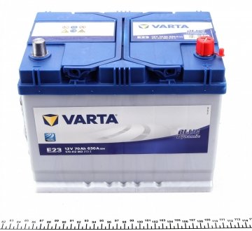 Акумуляторна батарея 70Ah/630A (261x175x220/+R/B01) Blue Dynamic E23 Азія VARTA 5704120633132