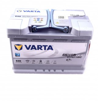 Аккумуляторная батарея 70Ah/760A (278x175x190/+R/B13) (Start-Stop AGM) Silver Dynamic E39 VARTA 570901076 D852