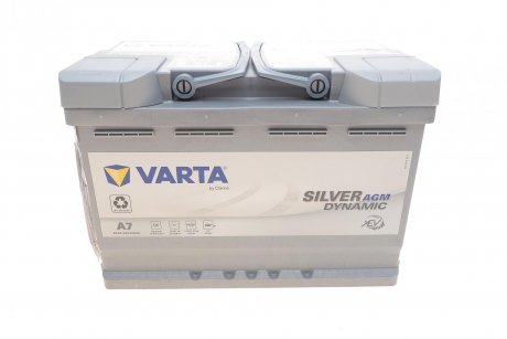 Акумуляторна батарея 70Ah/760A (278x175x190/+R/B13) (Start-Stop AGM) Silver Dynamic A7 VARTA 570901076 J382 (фото 1)