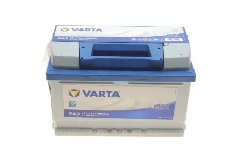Аккумуляторная батарея 72Ah/680A (278x175x175/+R/B13) Blue Dynamic E43 VARTA 572409068 3132 (фото 1)