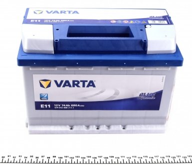 Аккумуляторная батарея 74Ah/680A (278x175x190/+R/B13) Blue Dynamic E11 VARTA 574012068 3132 (фото 1)